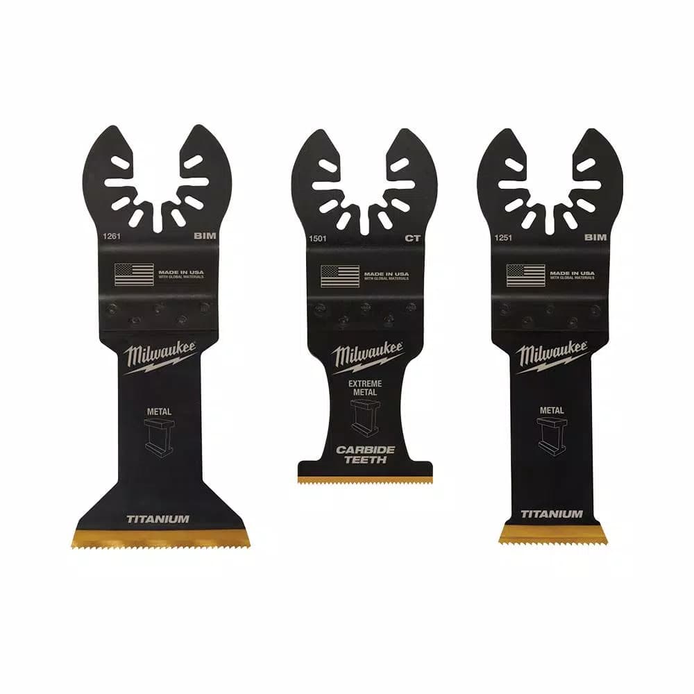 Milwaukee OPEN-LOK 3-Piece Metal Oscillating Multi-Tool Blade Kit