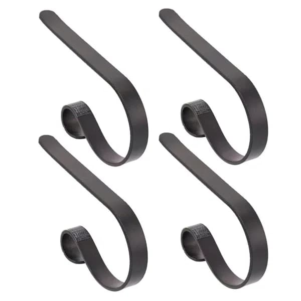 Original MantleClip MantleClip Steel Matte Black Stocking Holders, 2.5 in. (4-Pack)
