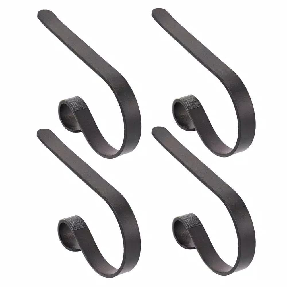 Original MantleClip MantleClip Steel Matte Black Stocking Holders, 2.5 in. (4-Pack)