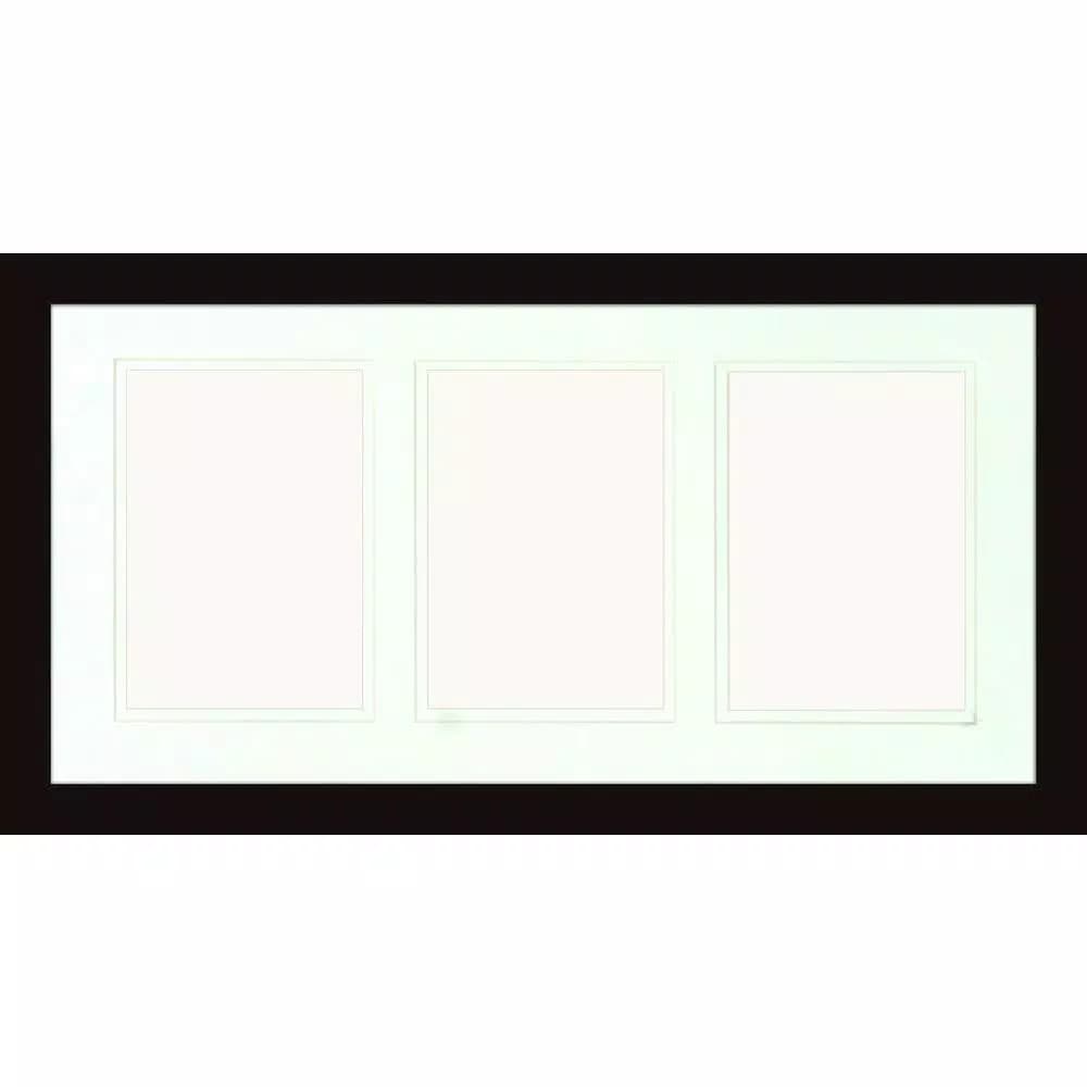 PTM Images Black Matte Collage Photo Frame Set of 2 - Holds Three 5x7 in. Photos Each