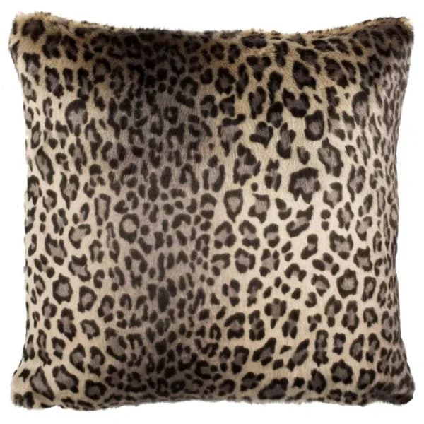 Safavieh Faux Black Leopard Print Throw Pillow, 20x20 Square Accent Pillow with Feather Fill