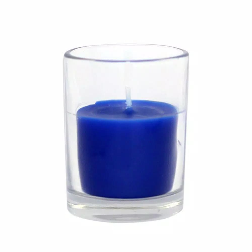 Zest Candle Blue Round Glass Votive Candles, 2 in. Diameter (12-Pack)