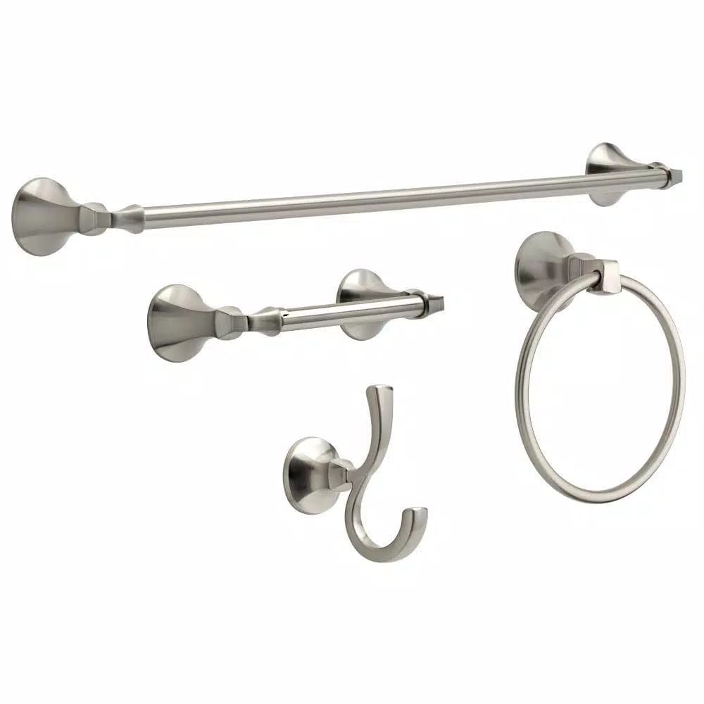 Delta Mandara 4-Piece Bath Hardware Set, SpotShield Brushed Nickel
