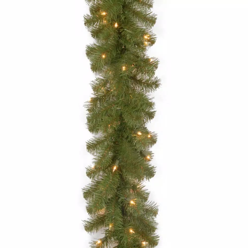 Unbranded 9 ft. North Valley Spruce Artificial Garland with 50 Clear Lights