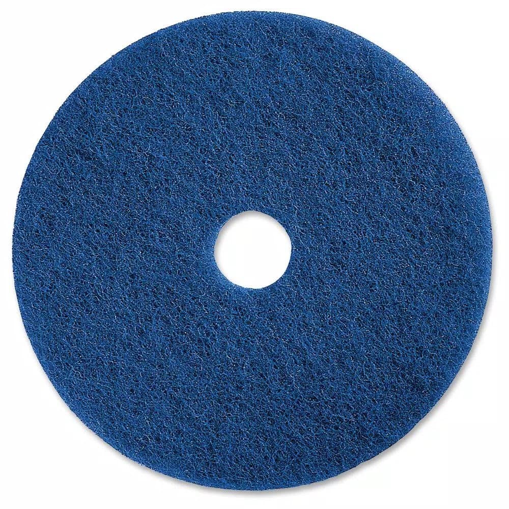 Genuine Joe 20 in. Blue Medium-Duty Scrubbing Floor Pad, 5-Pack