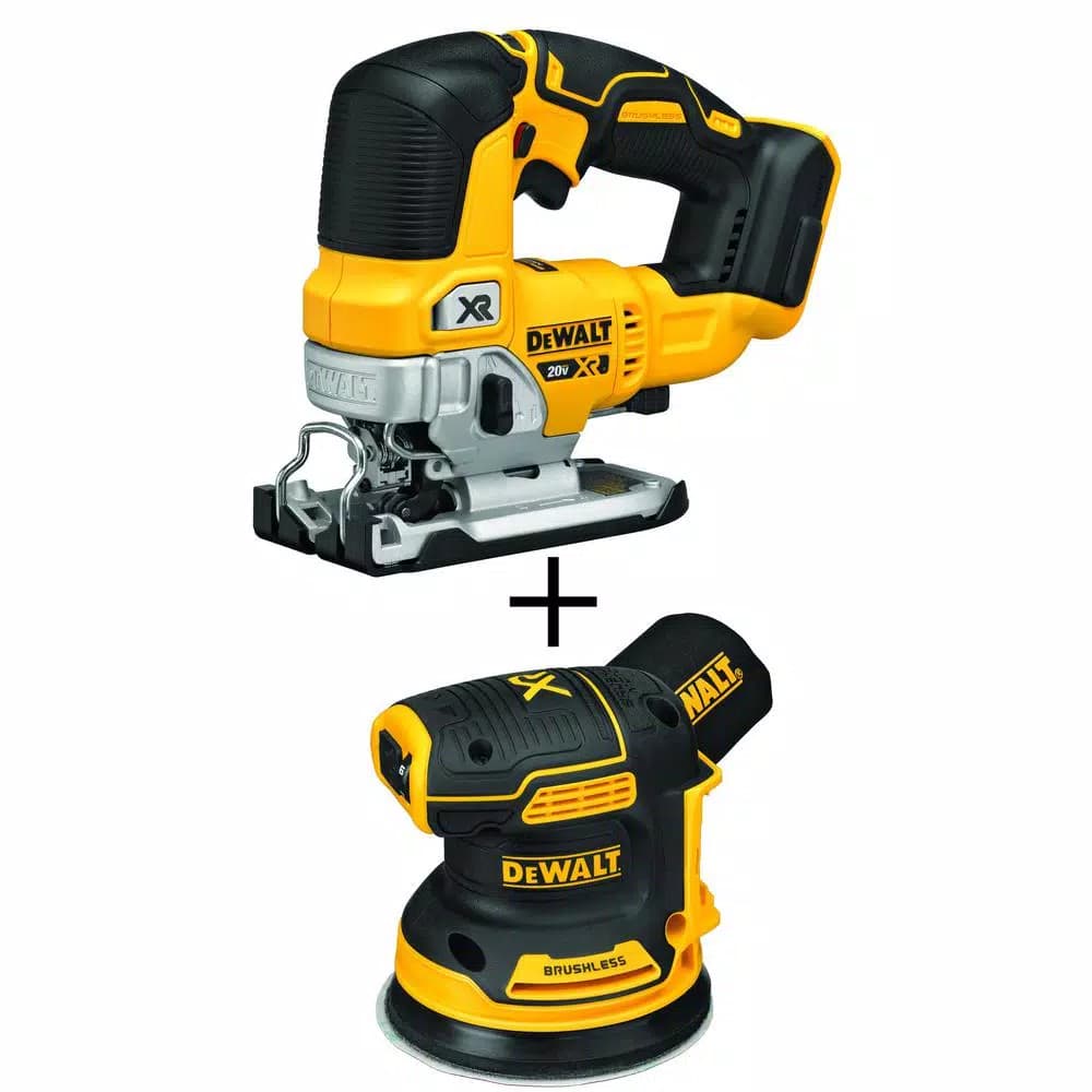 DEWALT 20V MAX XR Cordless Brushless Jigsaw with 5 in. Random Orbital Sander Combo Kit