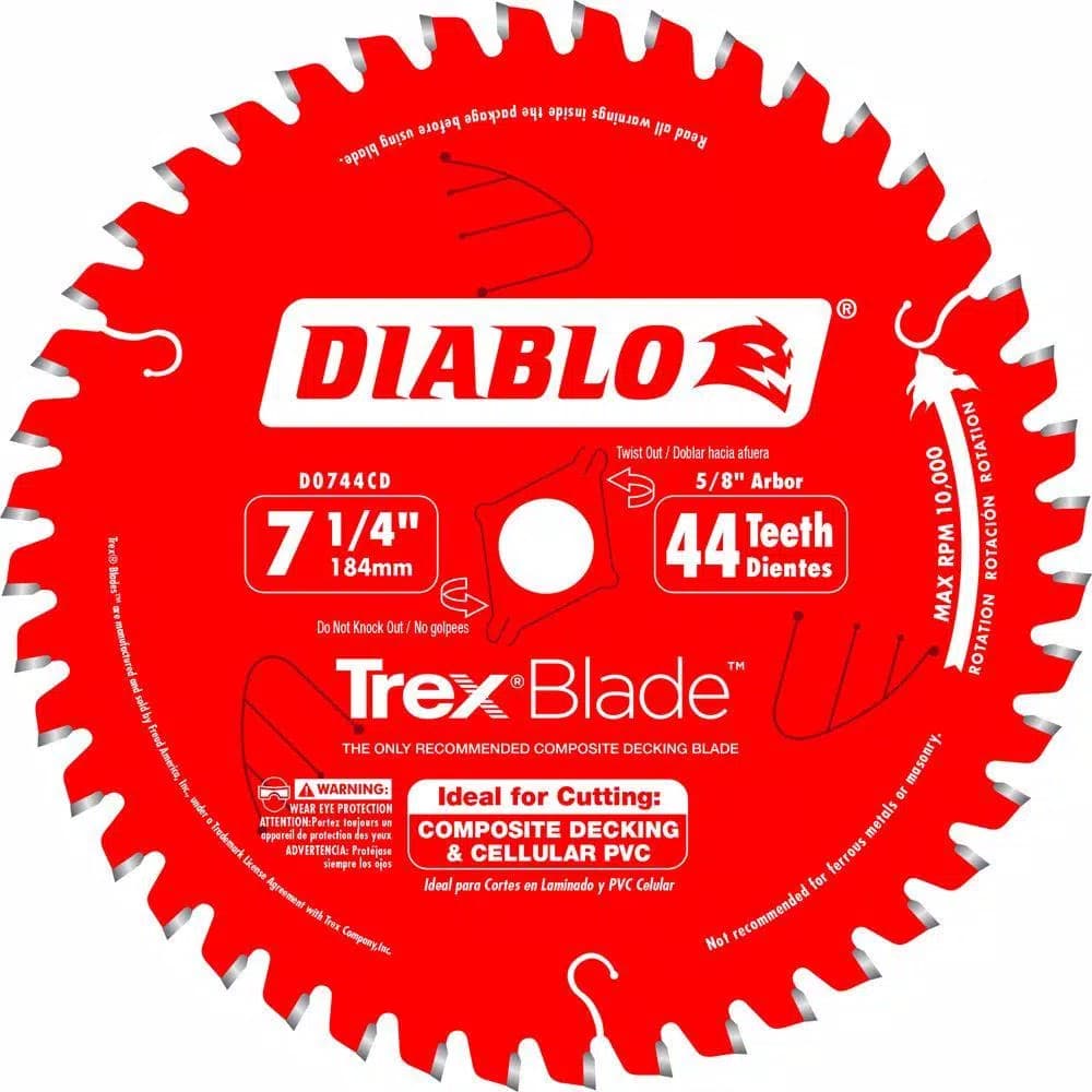 Diablo 7-1/4 in. 44-Tooth Trex Composite Material Circular Saw Blade
