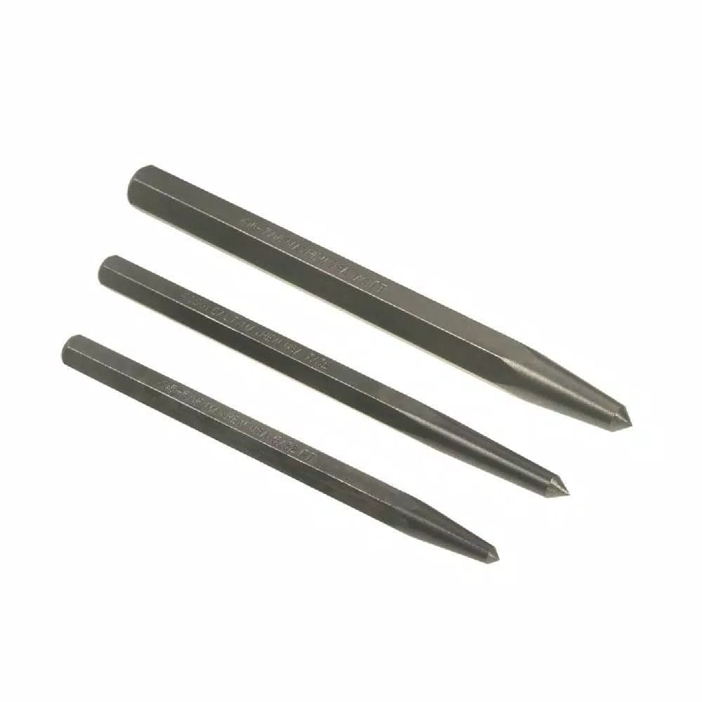 Mayhew Industrial Grade 3-Piece Center/Prick Punch Set, Made in USA, Alloy Steel
