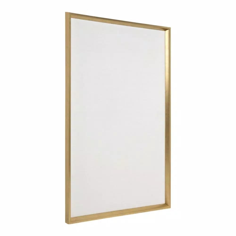 Kate and Laurel Calter Gold Framed Linen Fabric Pinboard Memo Board, White