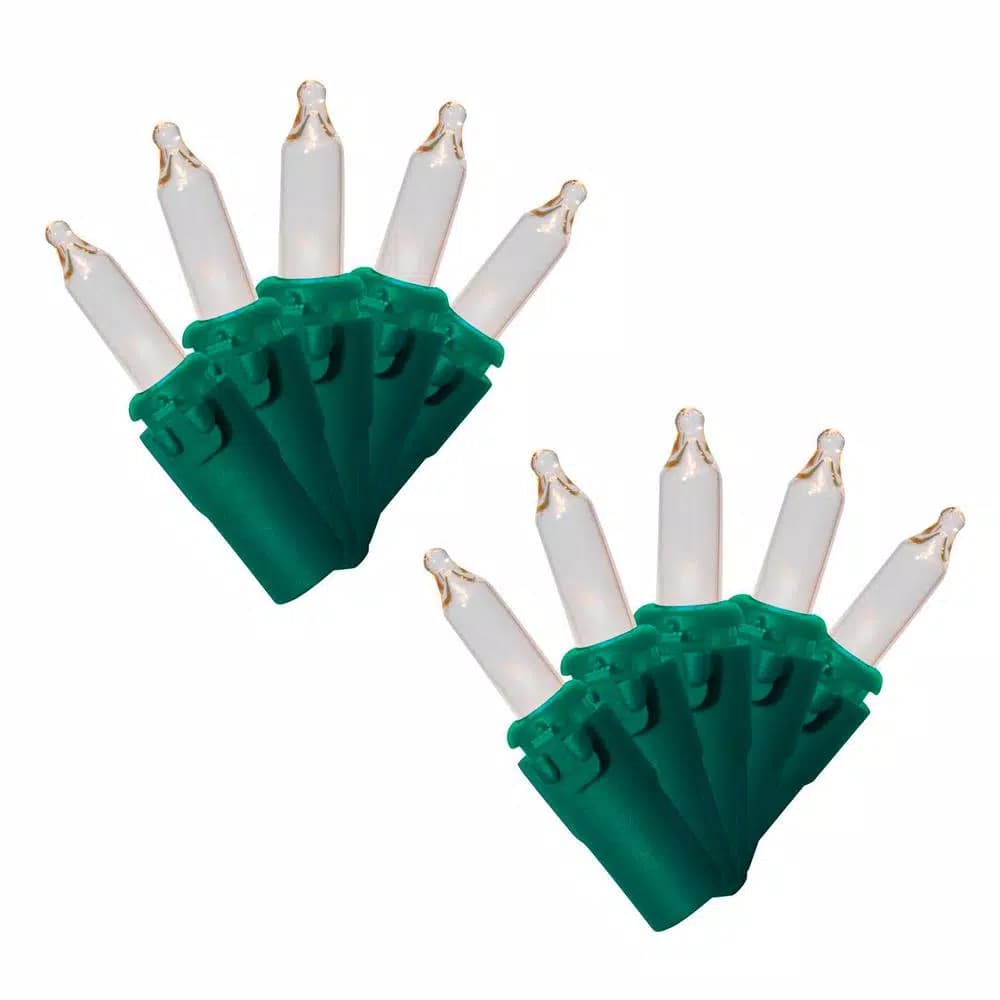 Brite Star 100-Light White Mini Christmas Lights, Green Wire, Box of 2