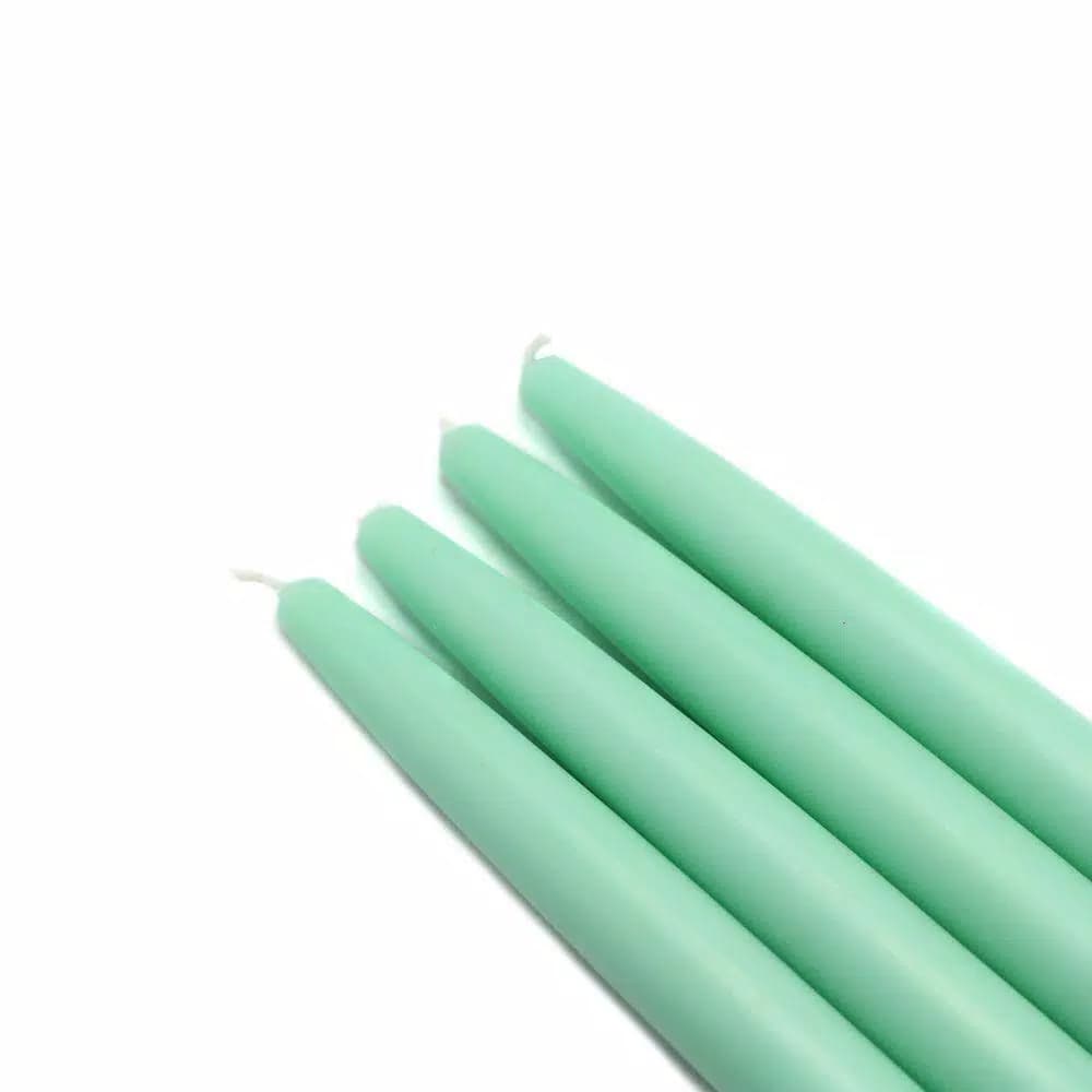 Zest Candle 6 in. Aqua Taper Candles, Unscented Paraffin, 12-Set