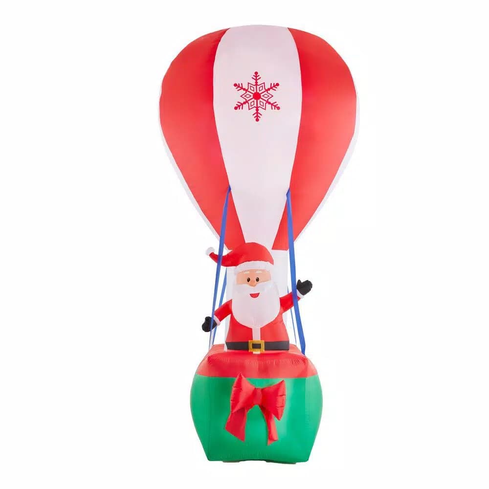 Airblown 12 ft. Inflatable Santa in Hot Air Balloon with Northern Sky Light Show Projection