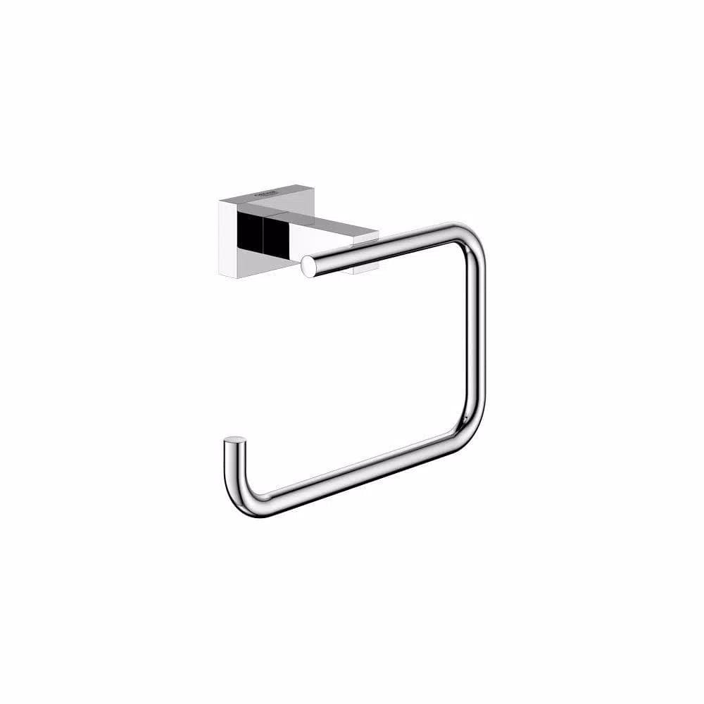 GROHE Essentials Cube Single Post Toilet Paper Holder, Chrome