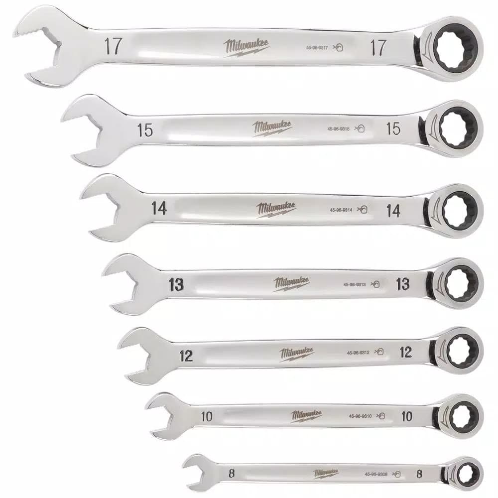 Milwaukee 7-Piece Metric Ratcheting Combination Wrench Set