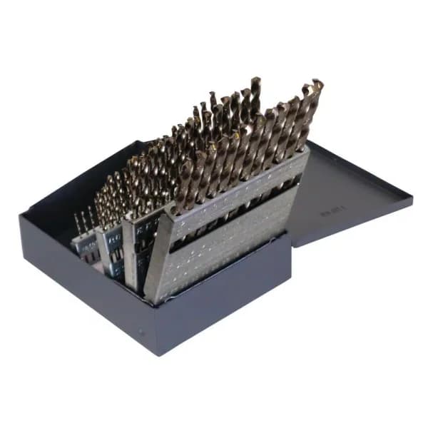 CLE-LINE 1802 Cobalt Heavy-Duty 60-Piece Twist Drill Bit Set, #1-#60, 135-Degree Split Point