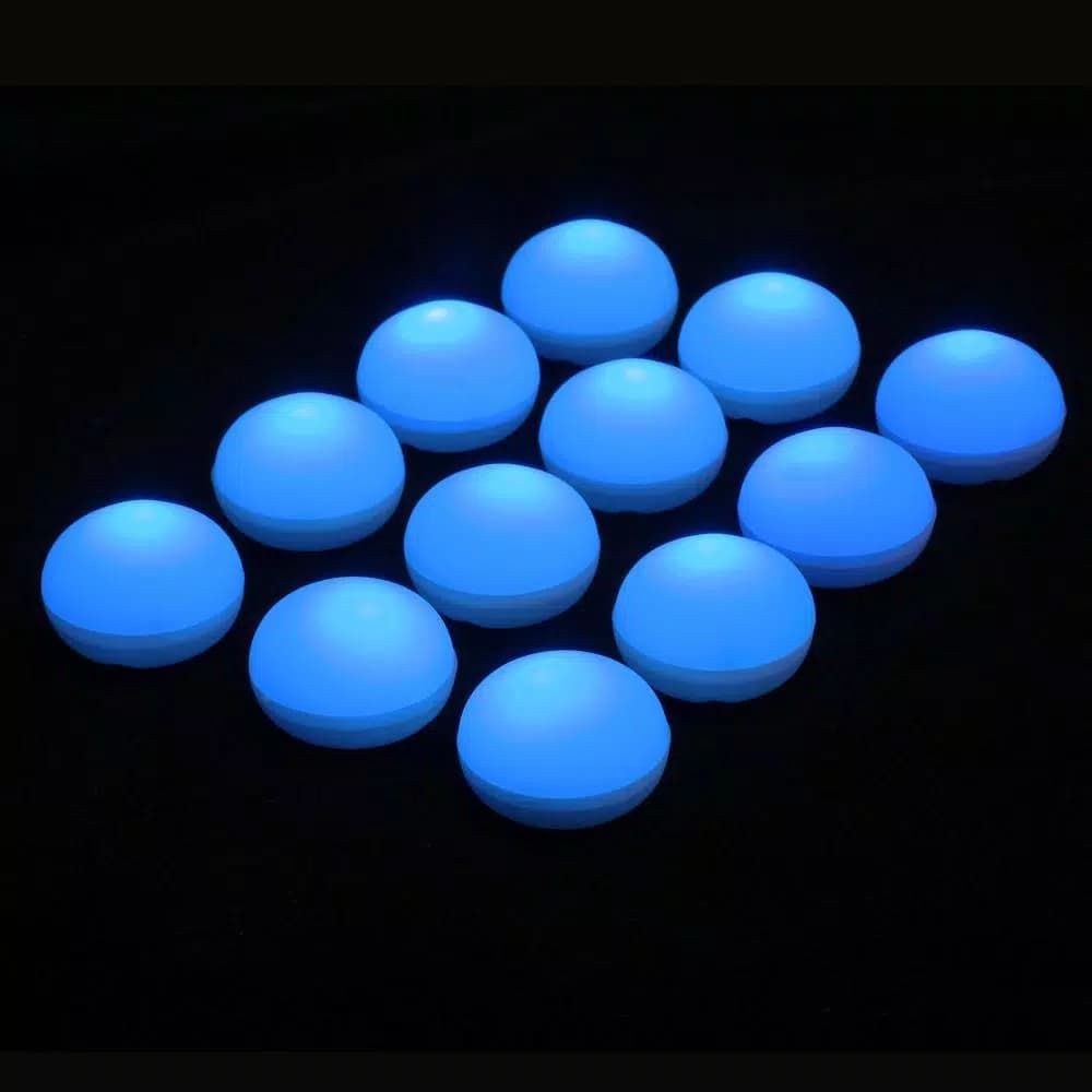 LUMABASE Blue Floating Blimp LED Lights, Waterproof Battery Operated Decorative Lights (12-Count)