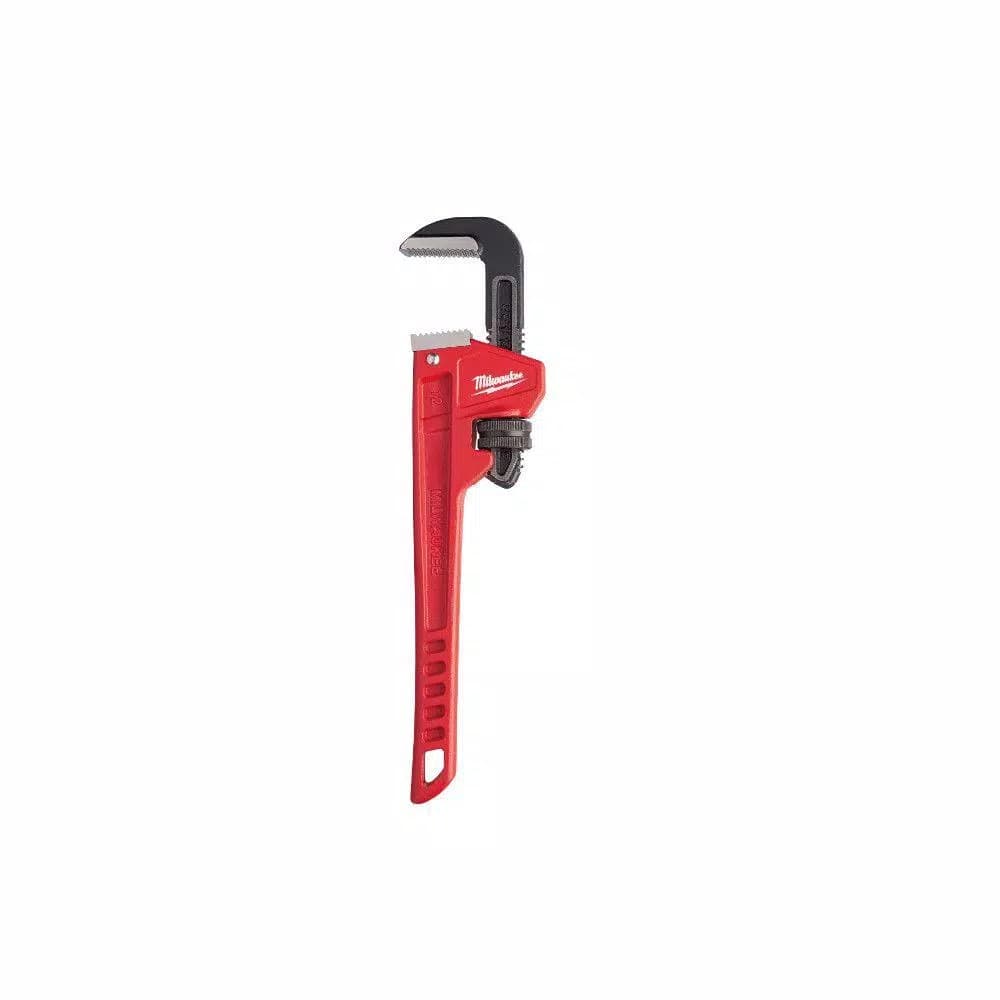 Milwaukee 12 in. Steel Pipe Wrench with Overbite Jaw Design