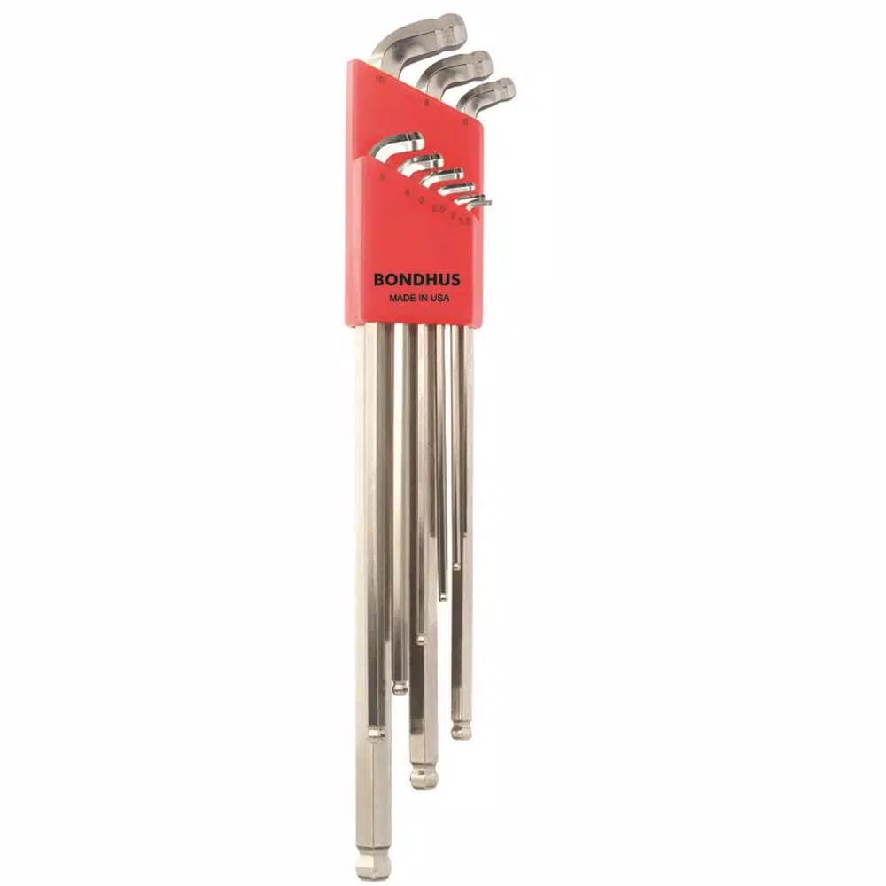 Bondhus Metric Stubby Double Ball End L-Wrench Set with BriteGuard Finish, 9-Piece