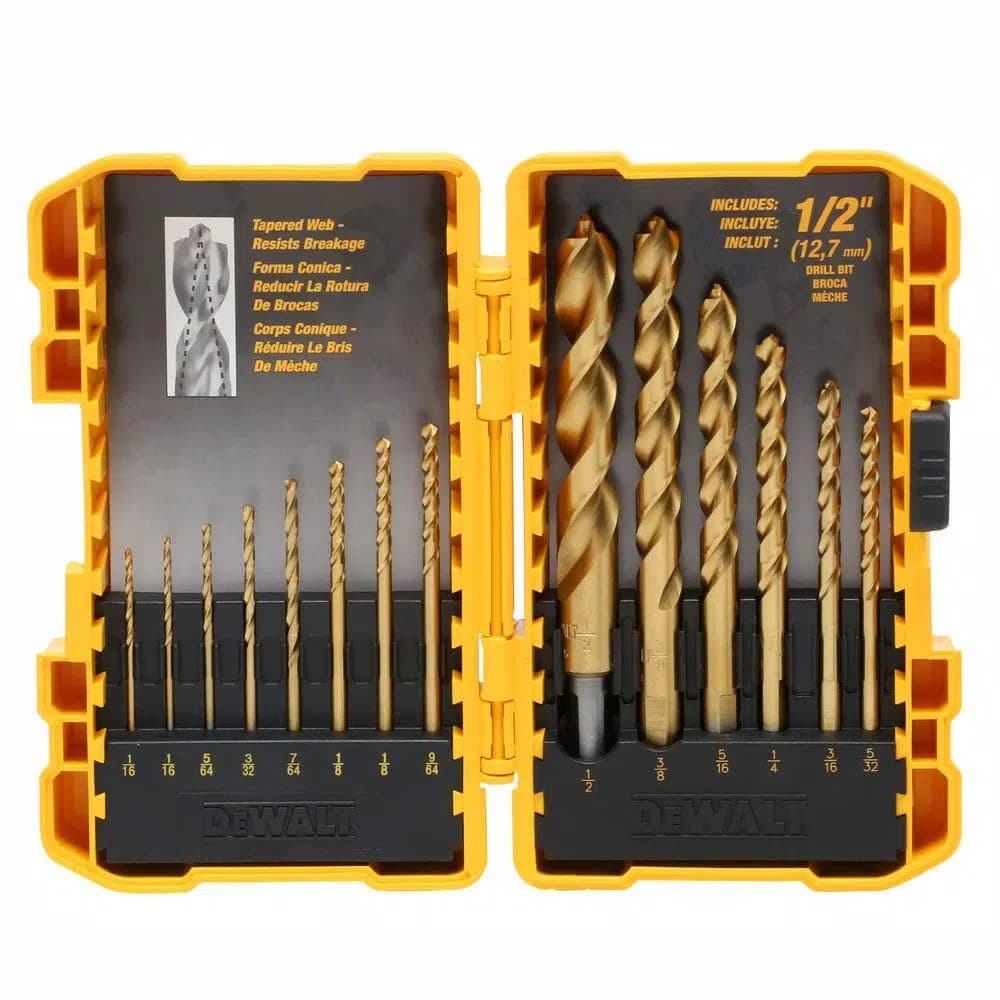 DEWALT 14-Piece Titanium Pilot Point Twist Drill Bit Set