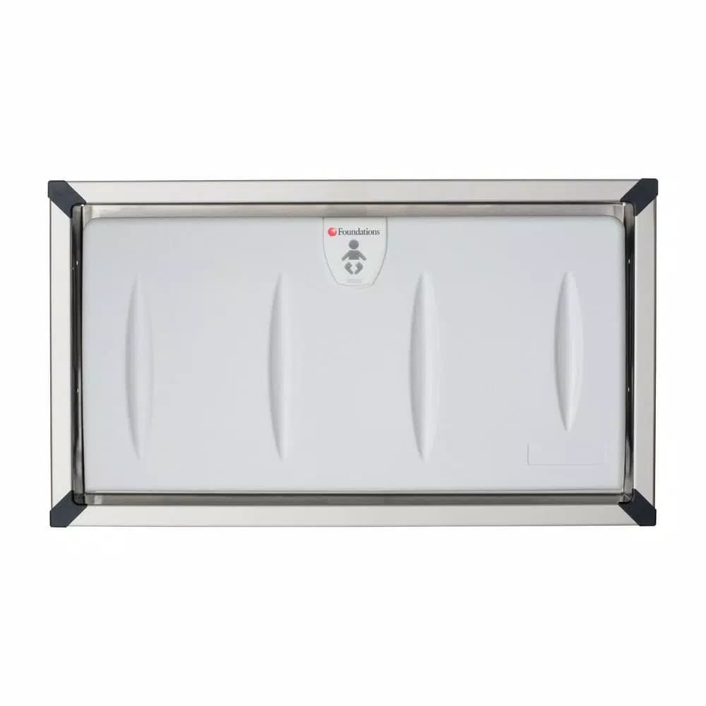 Foundations Horizontal Recessed Baby Changing Station with Stainless Steel Frame