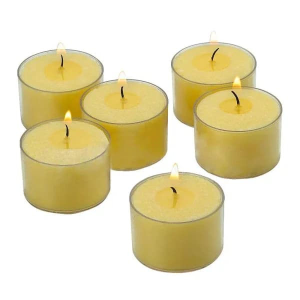 Light In The Dark Ivory Unscented Tealight Candles with Clear Cups, 8-Hour Burn Time (Set of 72)