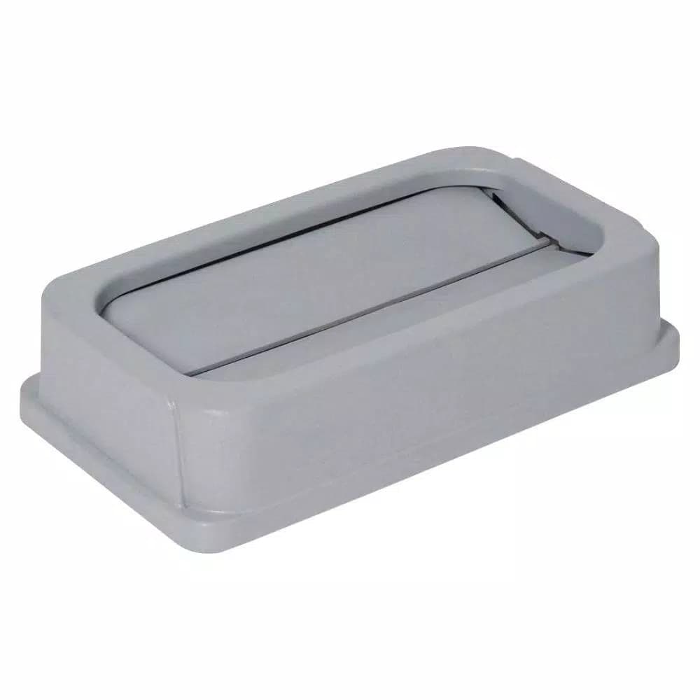 Genuine Joe Wall Hugger 23 Gal. Gray Trash Can Drop Shot Lid - Fits GJO60465