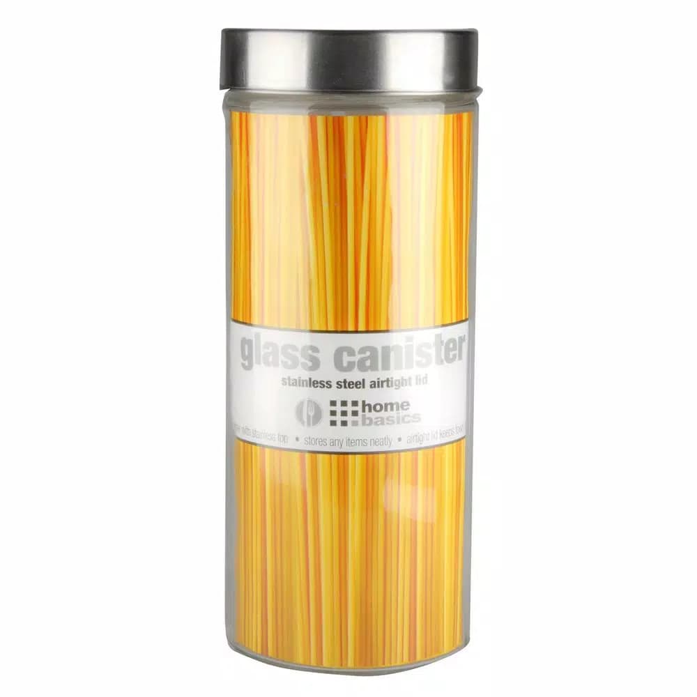 Home Basics 67 oz. X-Large Round Glass Kitchen Canister with Stainless Steel Lid