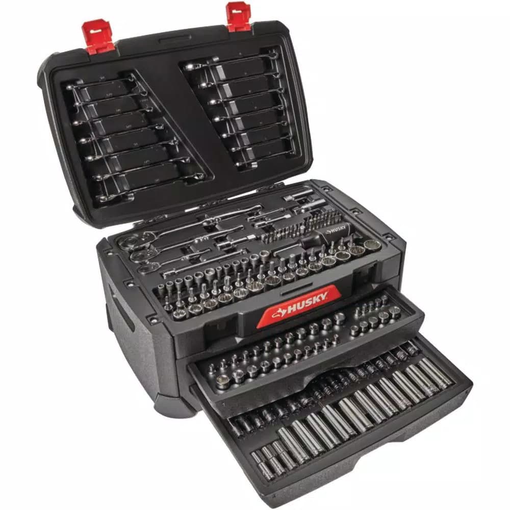 Husky 270-Piece Mechanics Tool Set with 1/4 in., 3/8 in., and 1/2 in. Drive Ratchets
