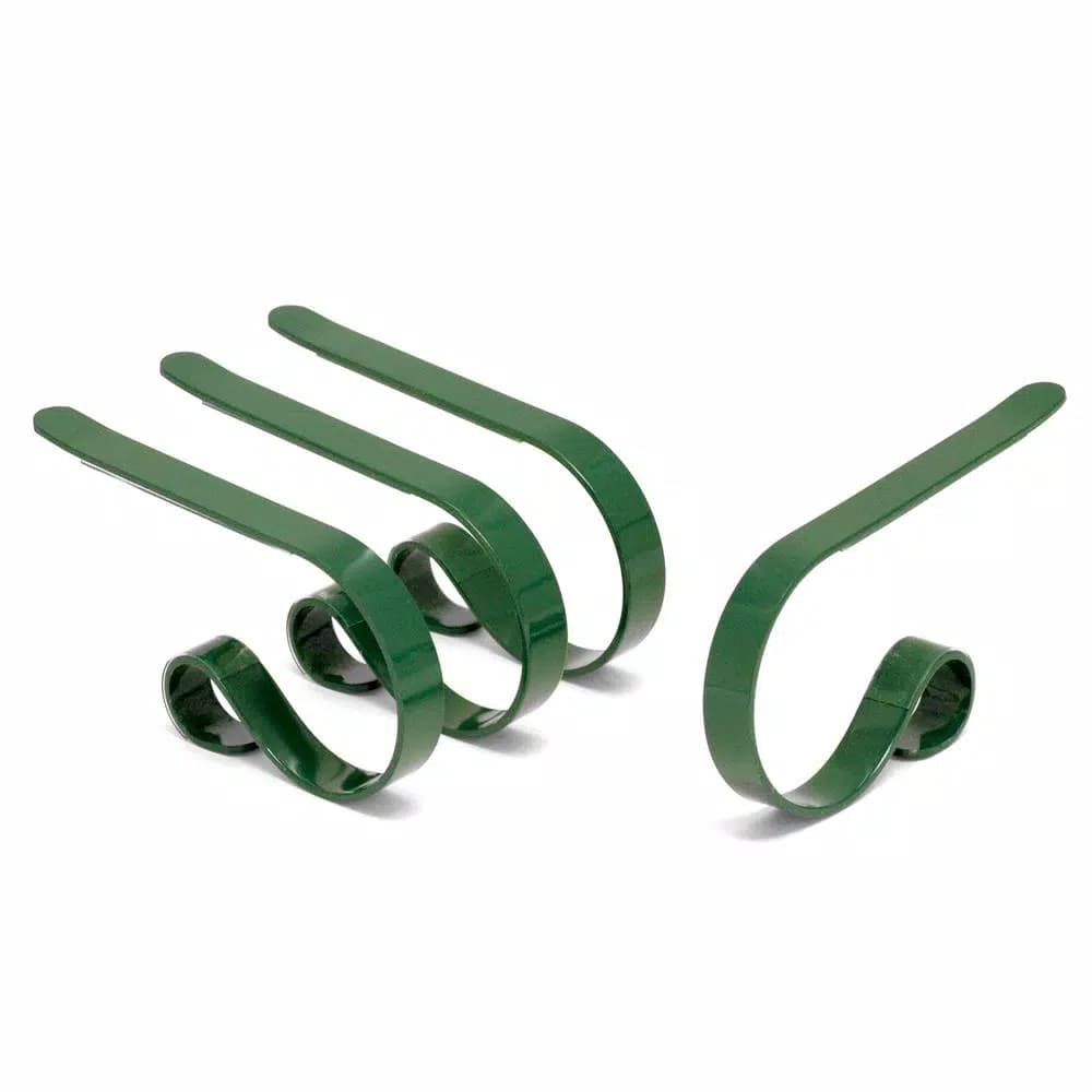 Haute Decor Original MantleClip Stocking Holder, Hunter Green (4-Pack)