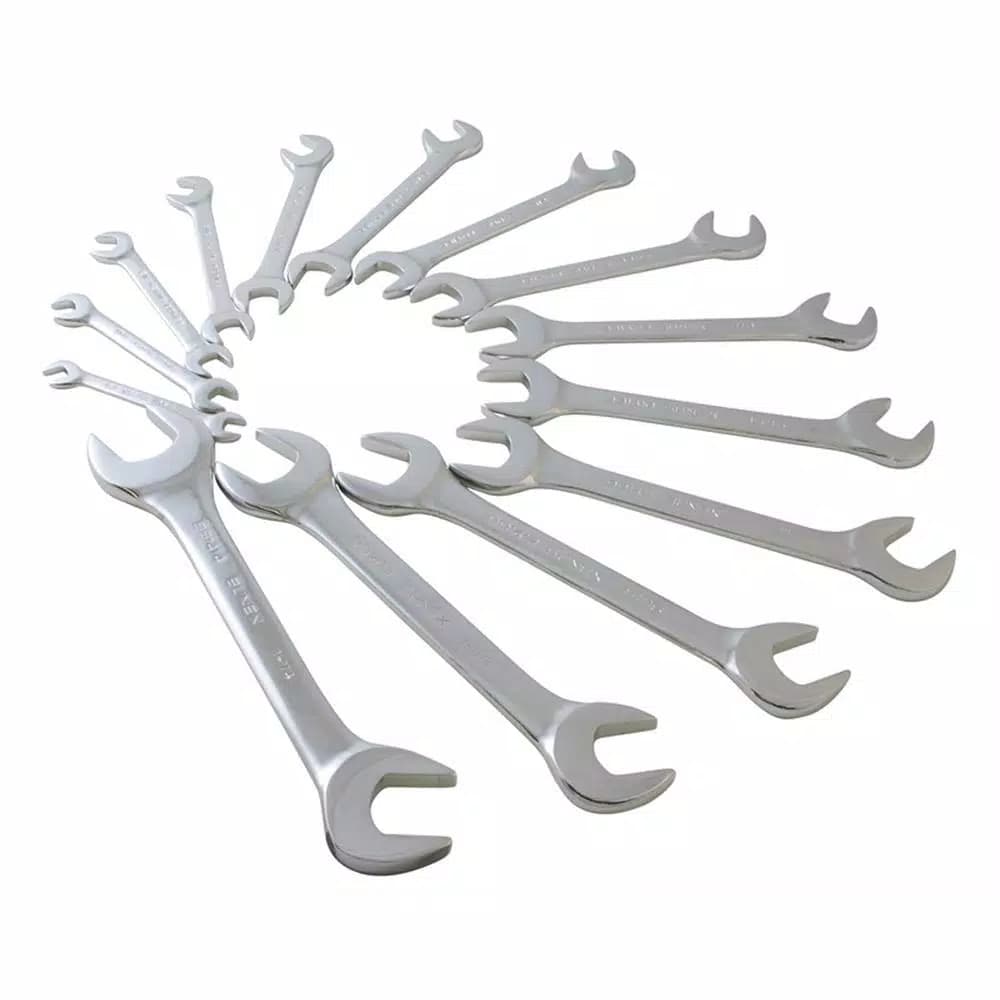 SUNEX TOOLS 14-Piece Forged Alloy Steel Wrench Set with Canvas Pouch