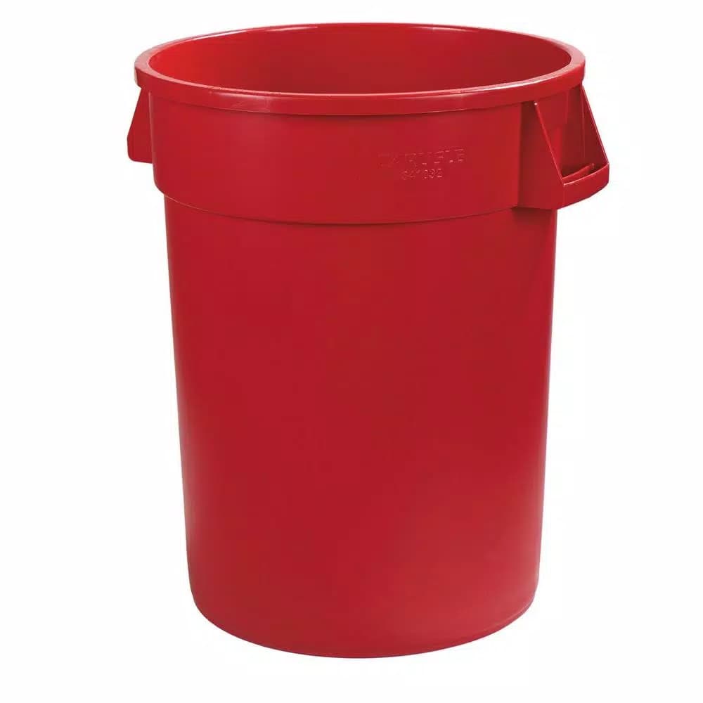 Carlisle Bronco 20 Gallon Red Round Trash Can, Heavy Duty Polyethylene (6-Pack)