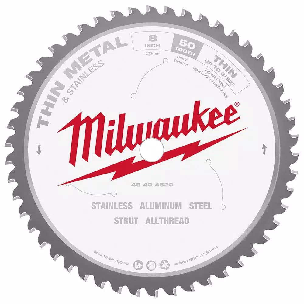 Milwaukee 8-1/4" 50T Carbide Metal & Stainless Steel Circular Saw Blade