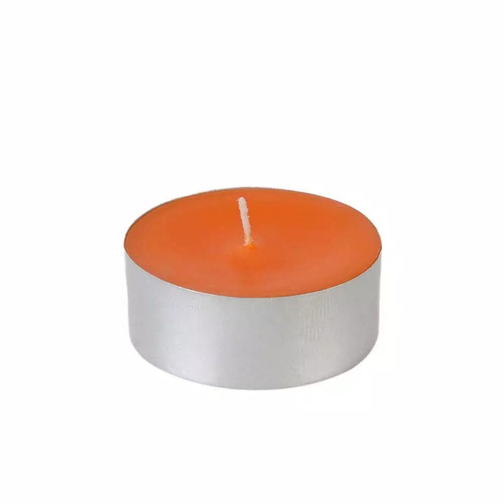 Zest Candle 2.25 in. Orange Mega Oversized Unscented Tealight Candles, 10-Hour Burn Time (12-Pack)