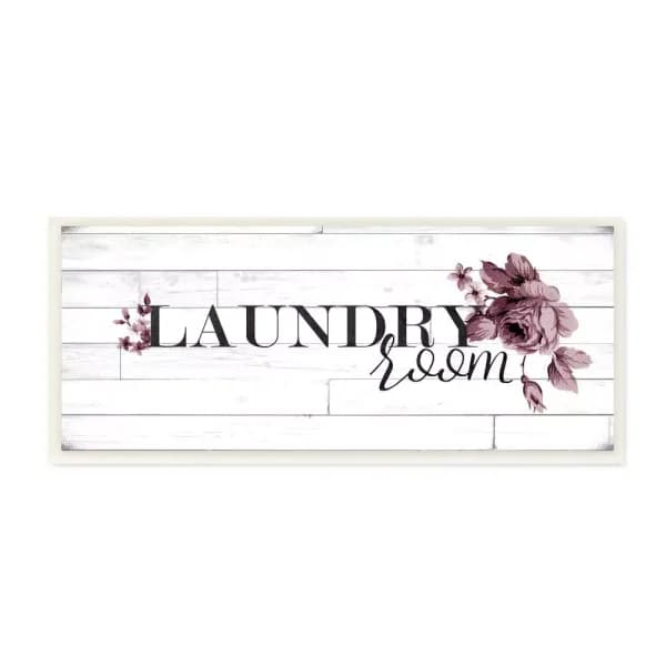 Stupell Industries 7 in. x 17 in. Vintage Chic Laundry Room Wood Wall Art by Ashley Hutchins