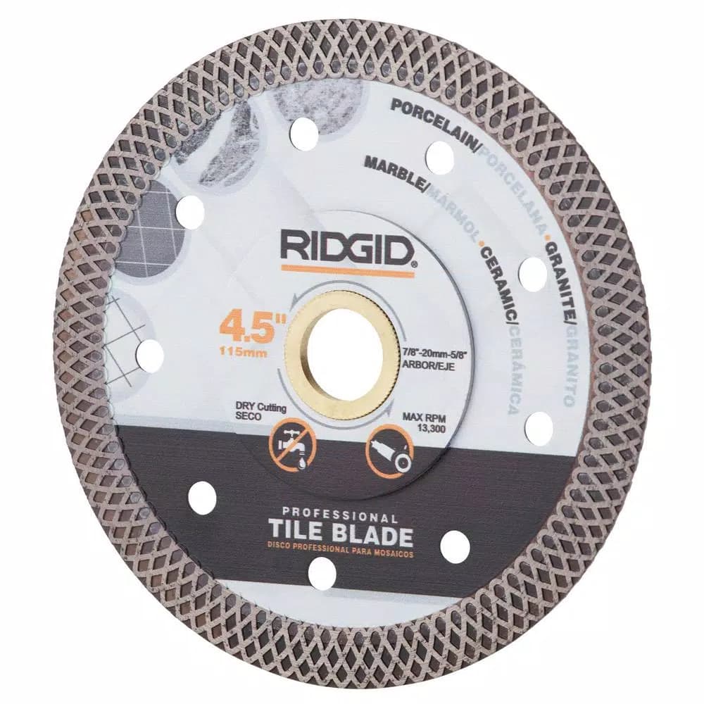 RIDGID 4.5 in. Turbo-Mesh Diamond Continuous Rim Blade for Tile