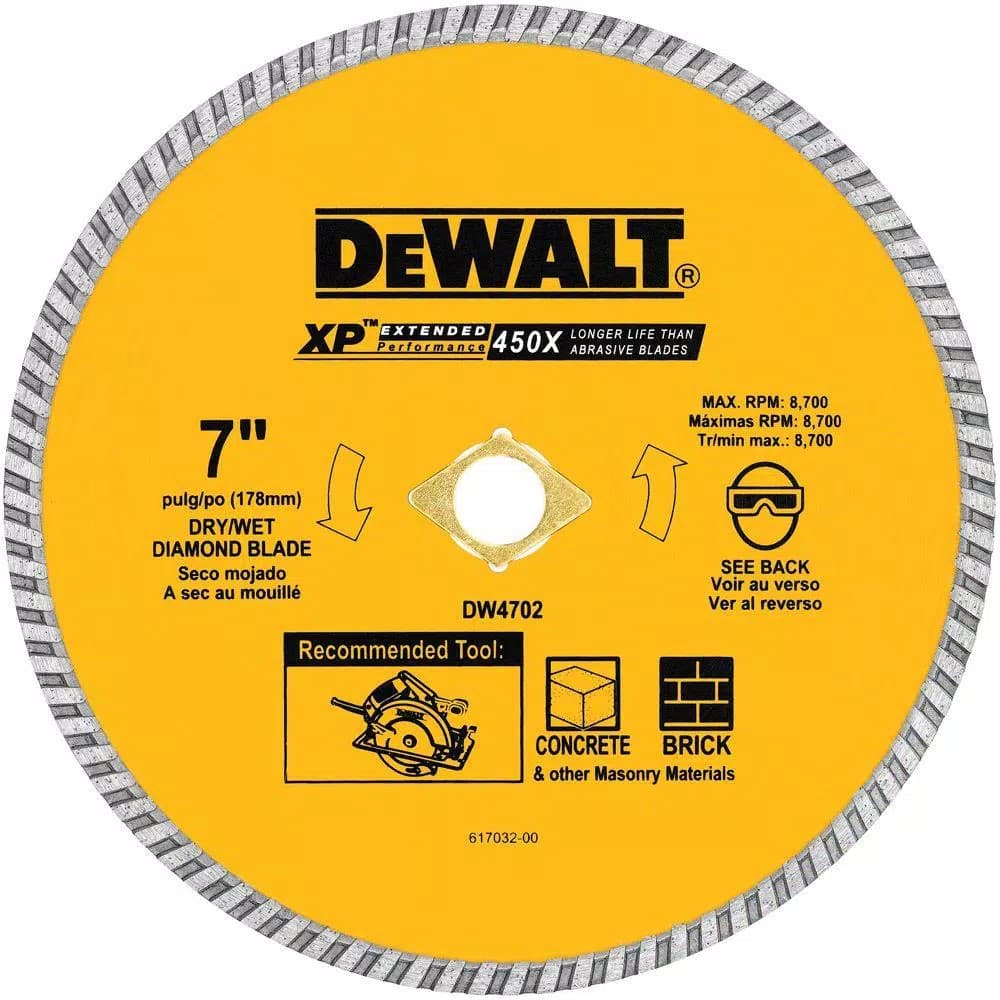 DEWALT 7 in. Diamond Circular Saw Blade for Concrete and Brick