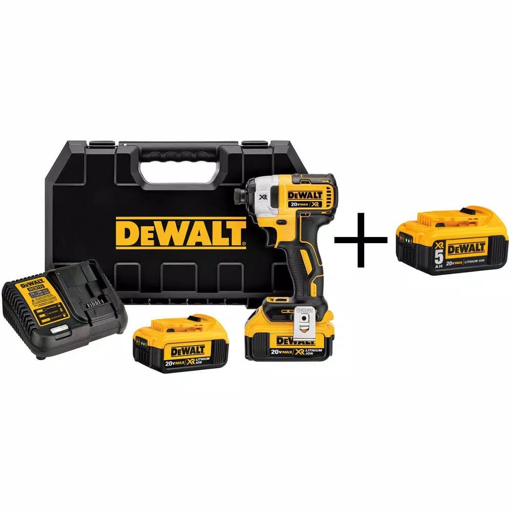 DEWALT 20V MAX XR Brushless 3-Speed 1/4 in. Impact Driver Kit with (3) 20V Batteries & Charger