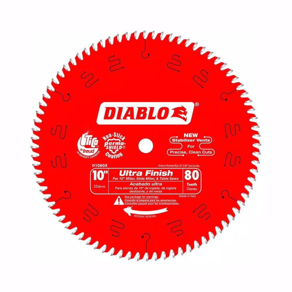 Diablo 10 in. x 80-Teeth Ultra Finish Carbide Circular Saw Blade