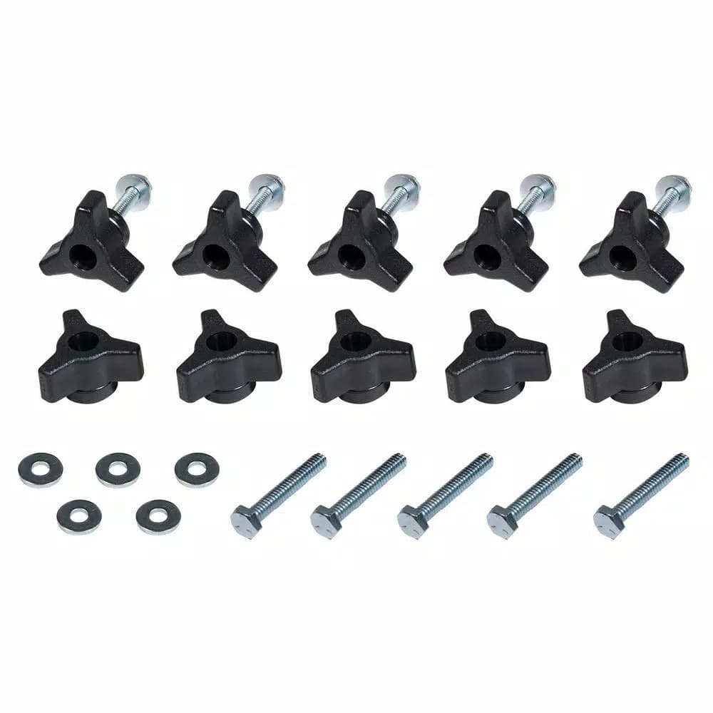 POWERTEC T-Track Knob Set, 1/4-20 in. x 1-1/2 in. Bolts with Washers (10-Set)
