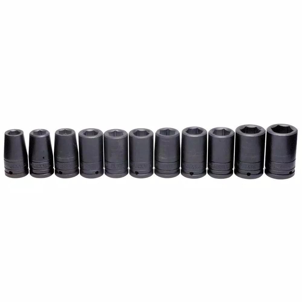 Urrea 3/4 in. Drive Deep Metric 6-Point Impact Socket Set, 11-Piece