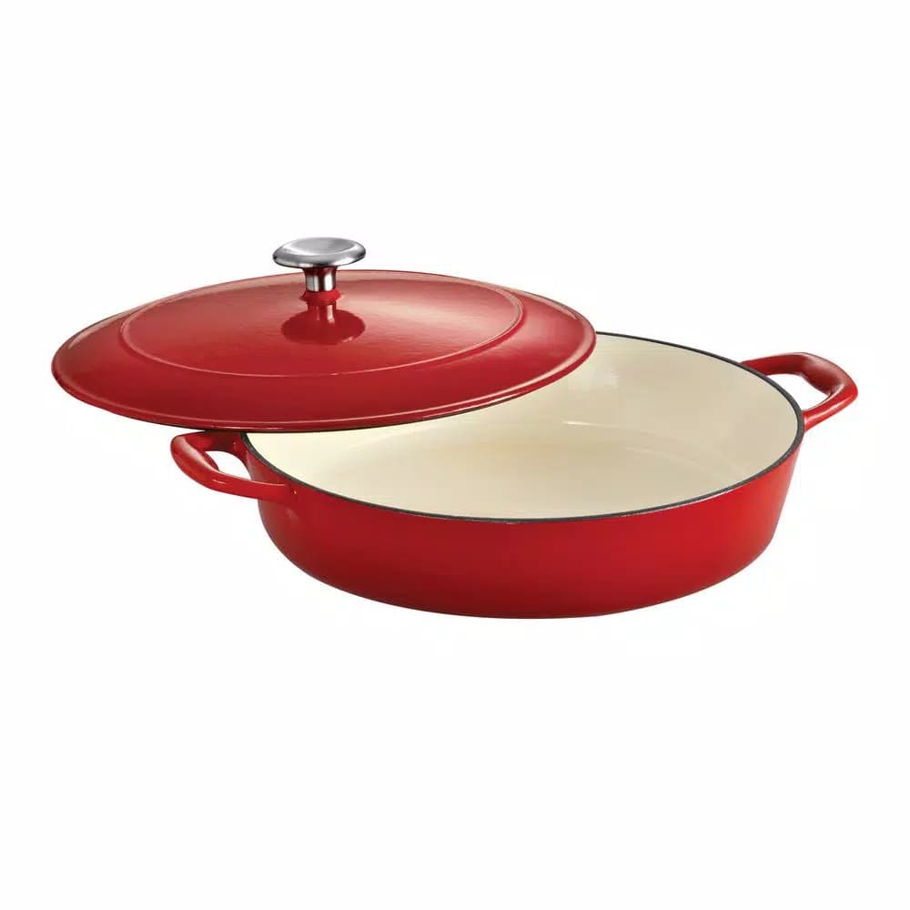Tramontina 4 Qt. Enameled Cast Iron Braising Pan with Lid
