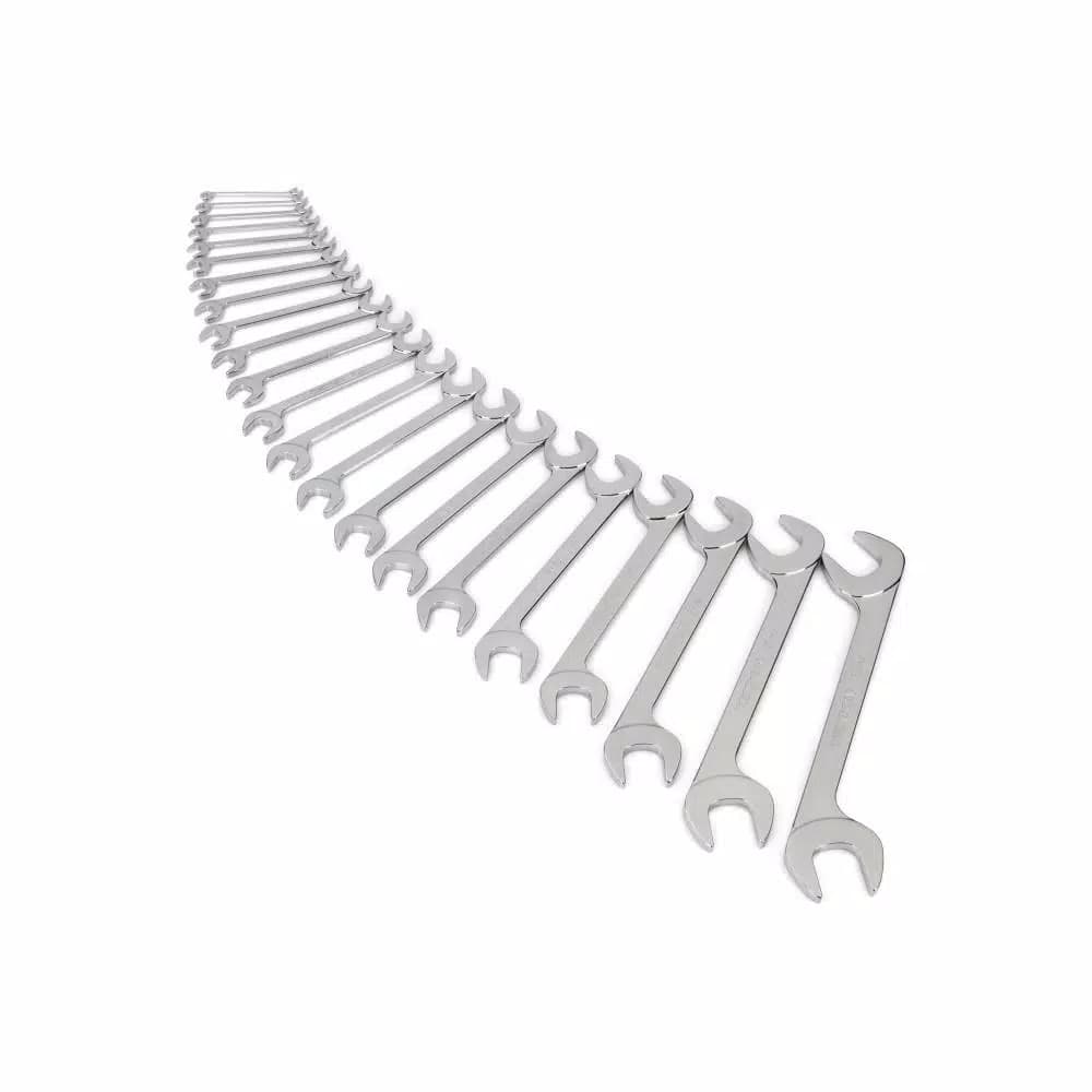 TEKTON 22-Piece Metric Angle Head Open End Wrench Set, 6 mm to 32 mm