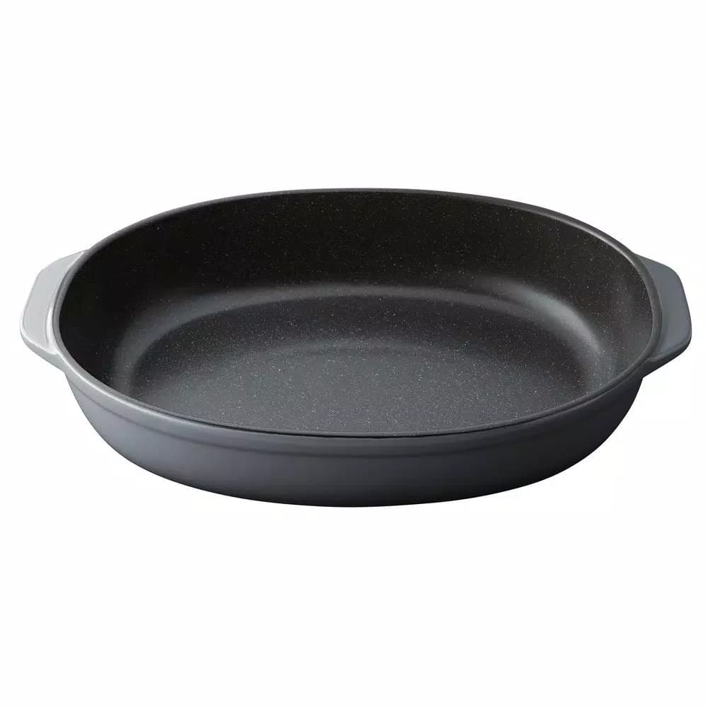 BergHOFF GEM 16.3 in. Oval Non-Stick Stone Baking Dish, 5.3 qt Casserole Pan, Gray