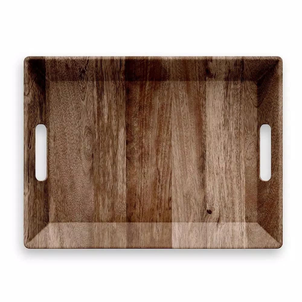 Unbranded Amazon Floral Melamine Rectangular Serving Tray with Handles