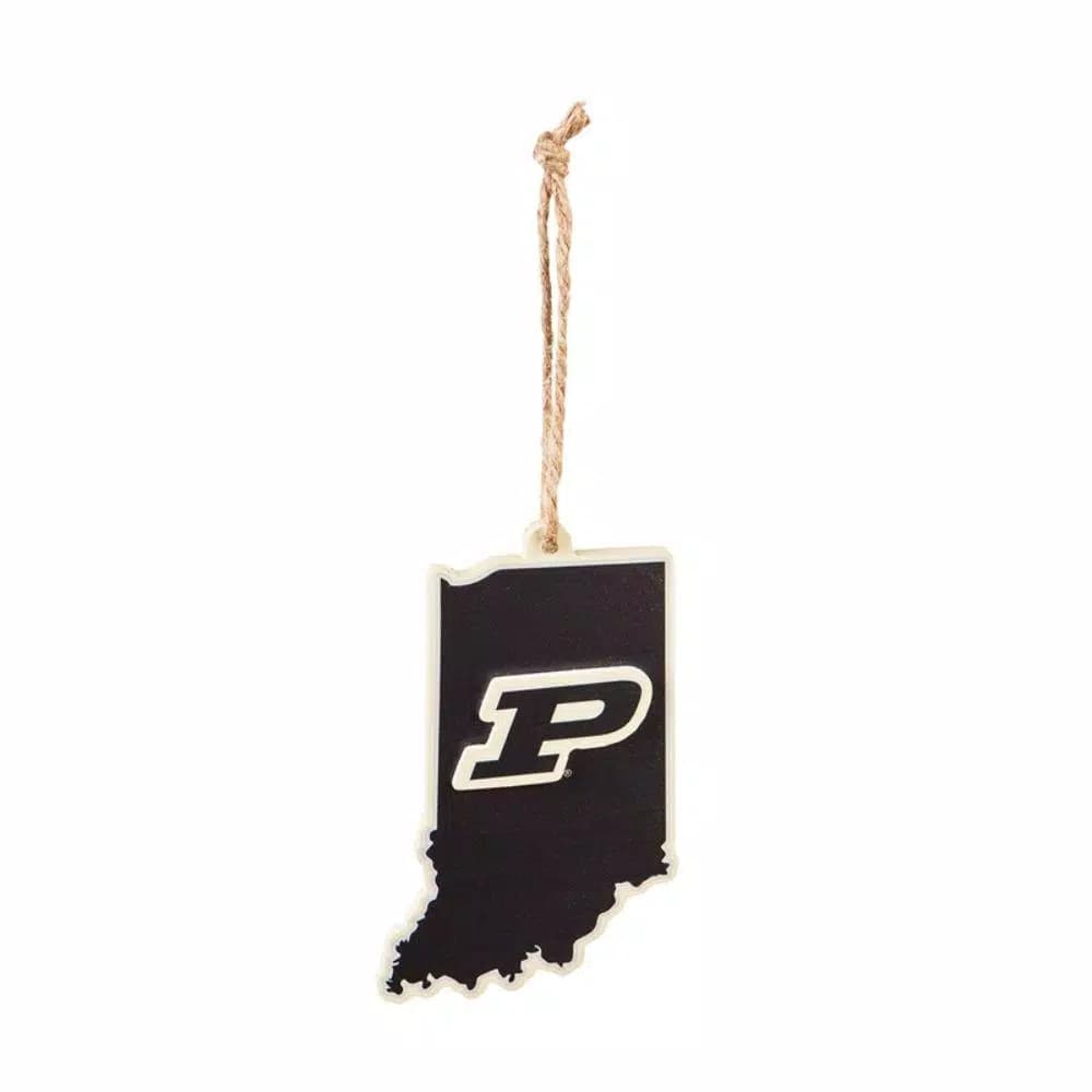 Team Sports America Purdue University NCAA Team State Shaped Wooden Christmas Ornament