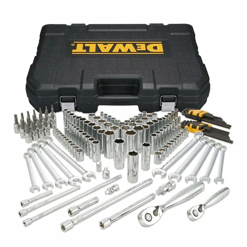 DEWALT 156-Piece Mechanics Tool Set, Ratchet and Socket Set with Molded Case