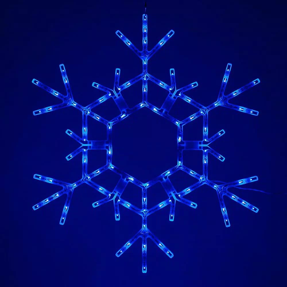 Kringle Traditions 36 in. Blue LED Folding Snowflake Decoration - 105 Lights, Weather Resistant