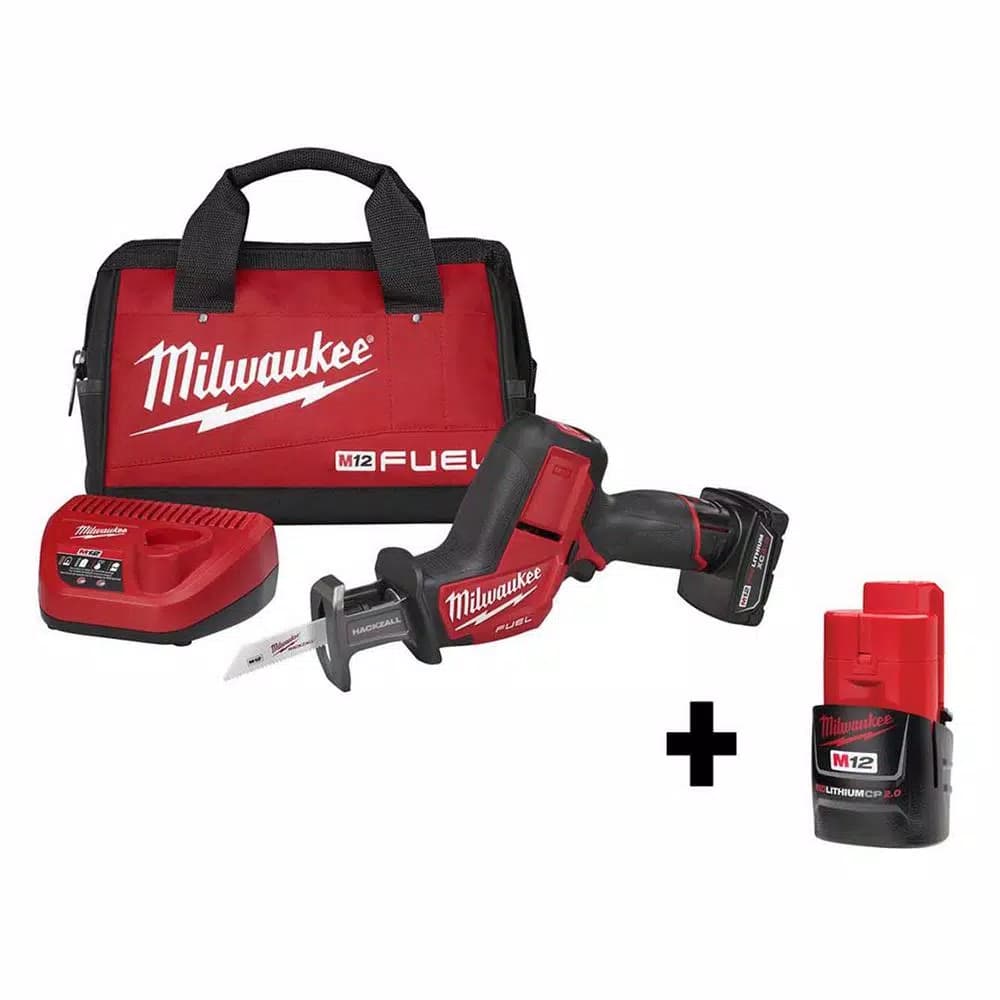 Milwaukee M12 FUEL 12V Brushless Cordless HACKZALL Reciprocating Saw Kit with 2 Batteries and Charger