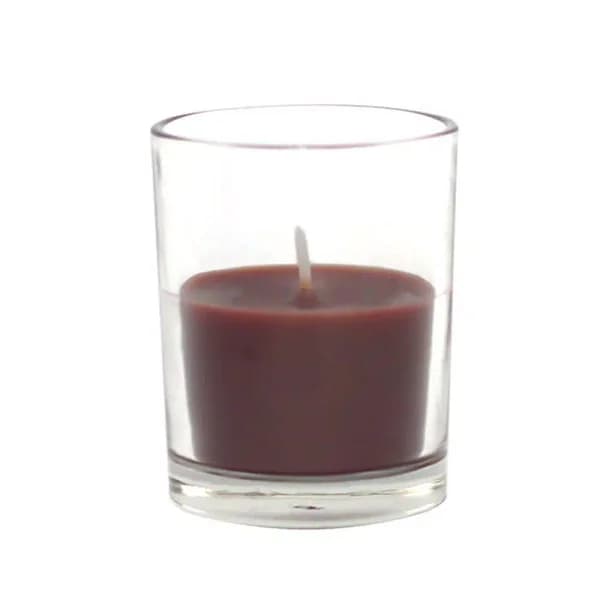 Zest Candle 2 in. Brown Round Glass Votive Candles, 12-Pack