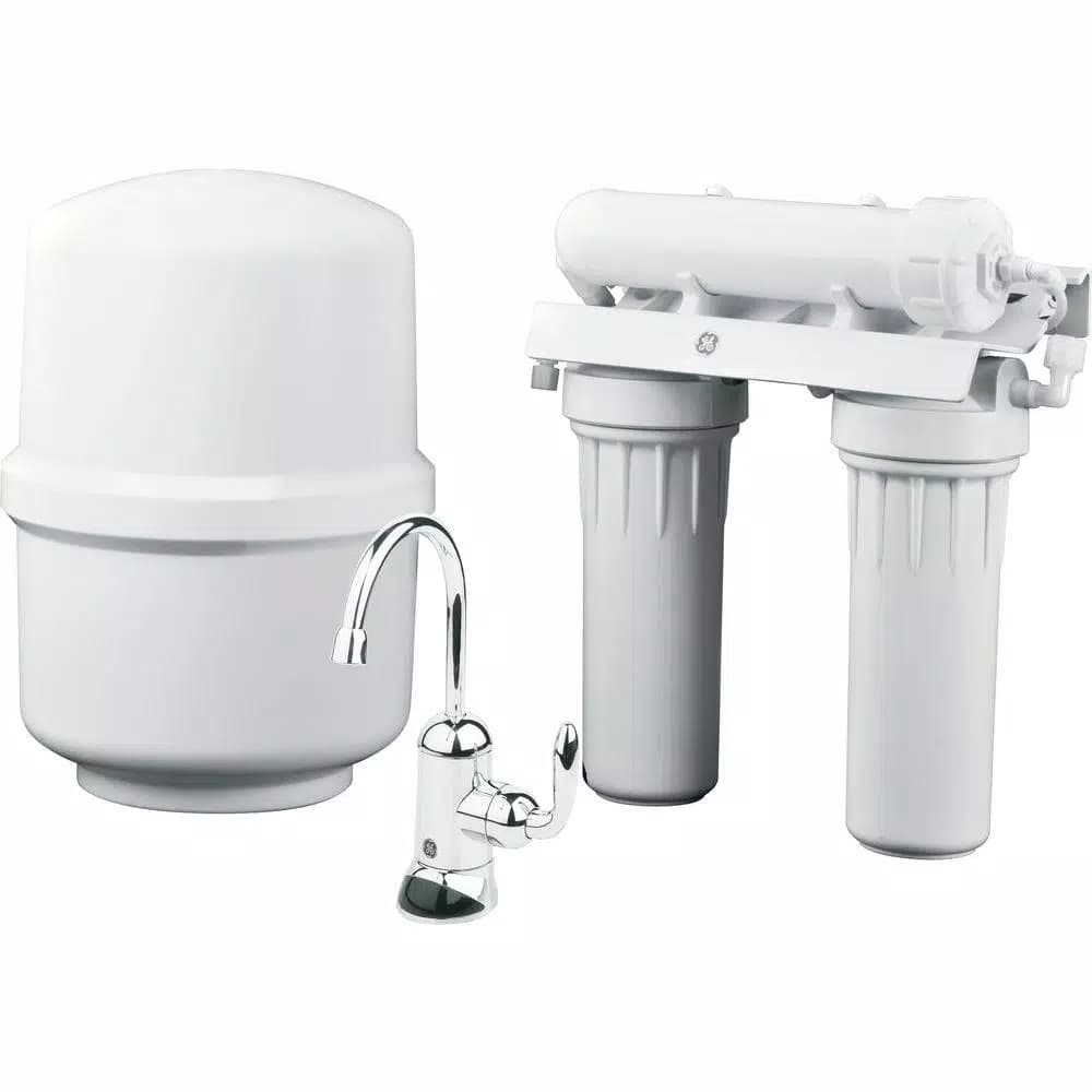 GE Under Sink Reverse Osmosis Water Filtration System with Chrome Faucet